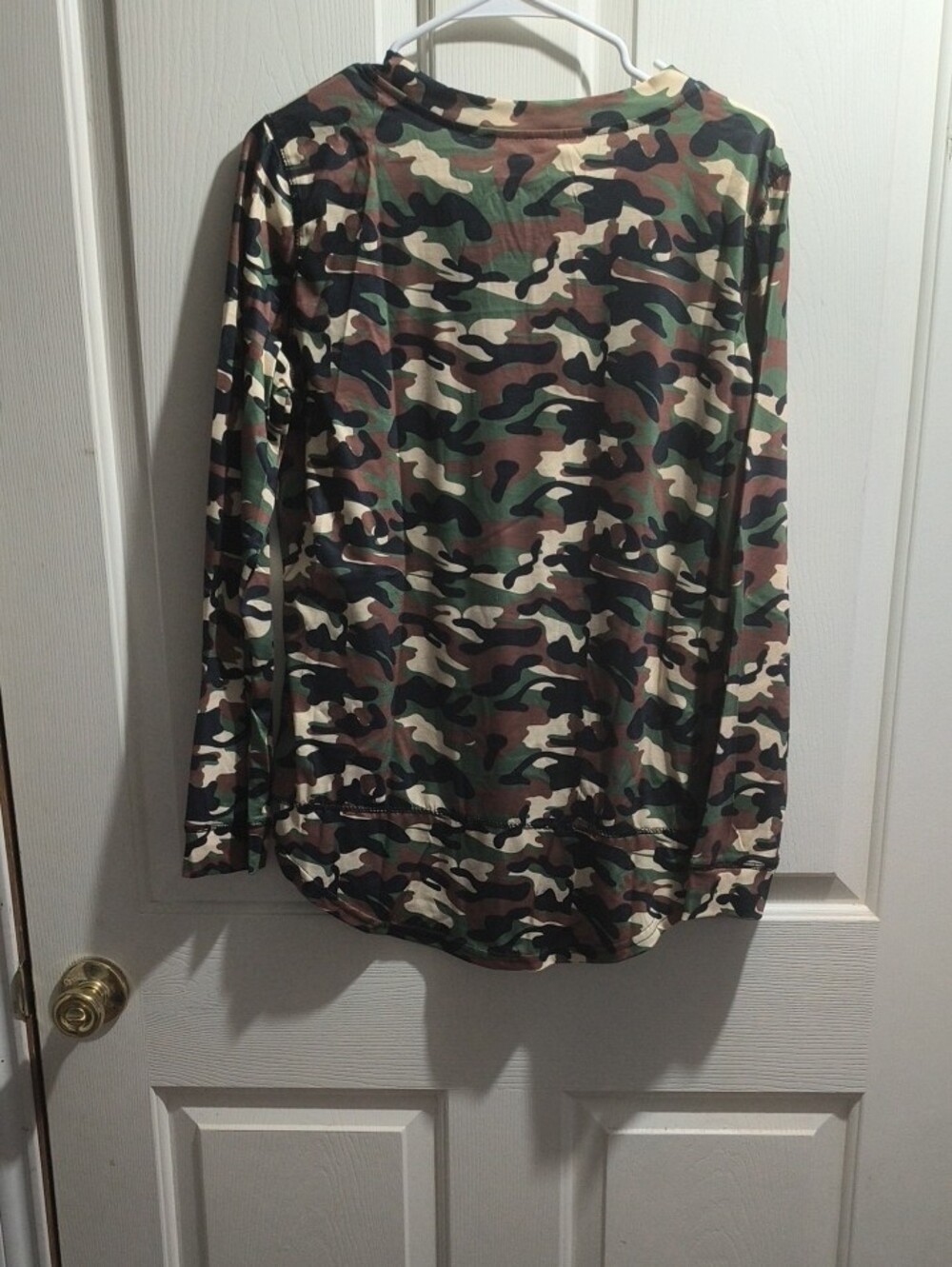 Camouflage Long Sleeve Top - Green/Brown Camo - Picture 2 of 3